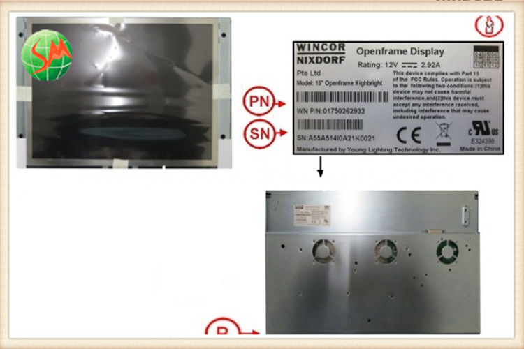 Monitor 15 Inch Display Wincor Atm Parts 1750262932 For Procash 280 285