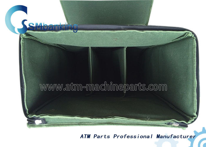 Green ATM Spare Parts Cassette Bag With Five Cassettes , Automated Teller Machine Components