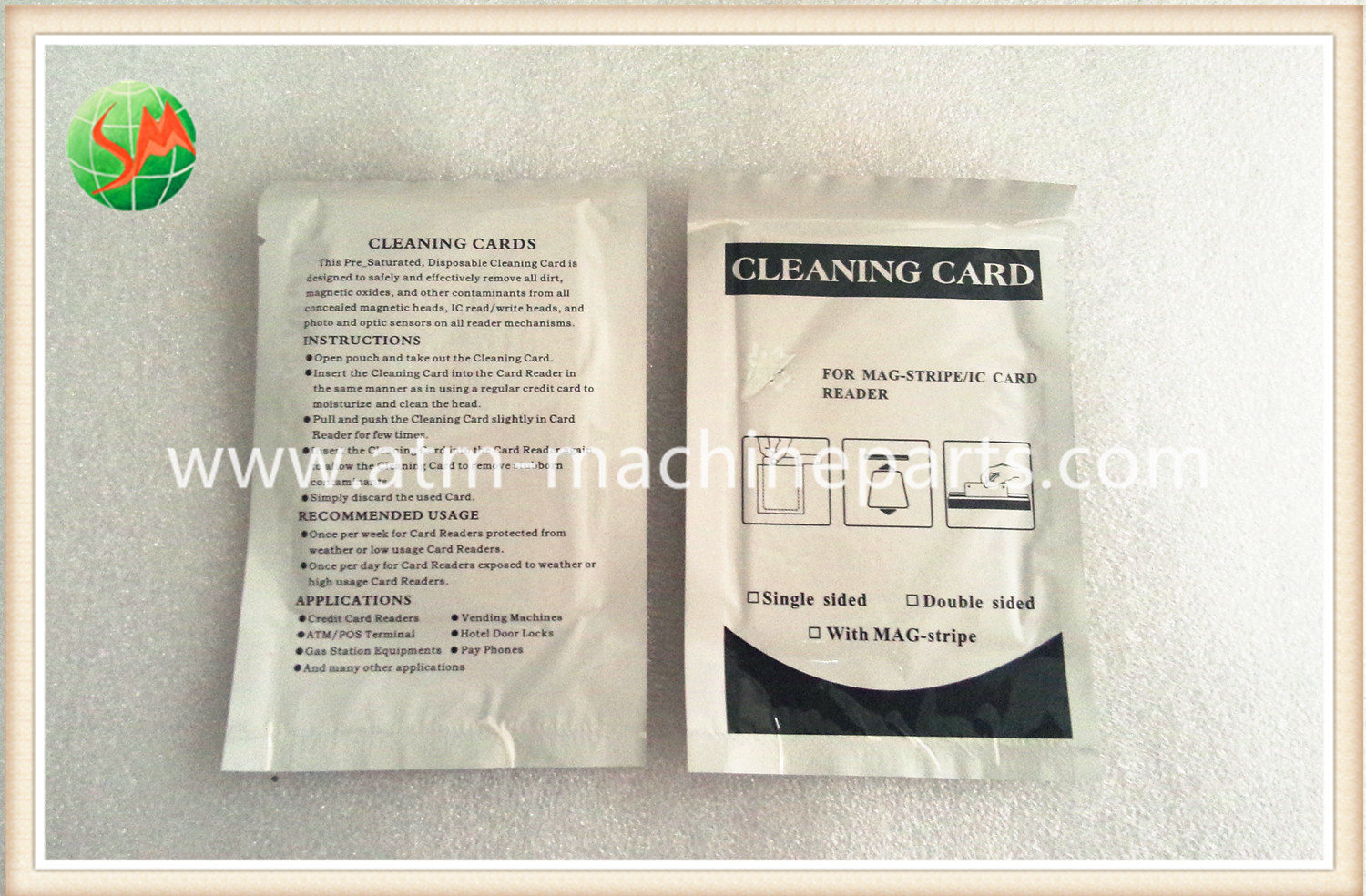 Plastic NCR ATM Parts Head Cleaning Card , Card Reader Cleaner 6039014730